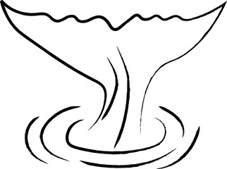 A Whale's Fluke Diving into the Ocean Waves