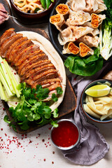 Assorted dishes of traditional Chinese cuisine.