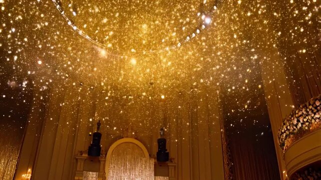 Radiant Gold Sparkles Light Up the Oscars Scene

