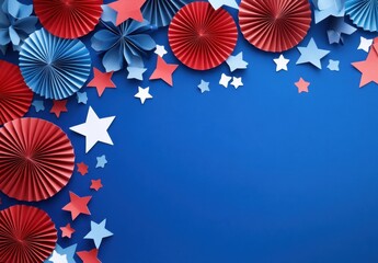 Obraz premium Vibrant Paper Decorations in Red, White, and Blue