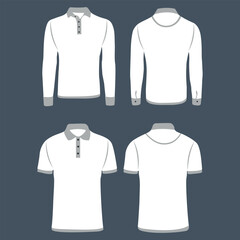 Men women white t shirt vector mockup bundle on charcoal gray background. Collection of unisex long sleeve shirt mockups for print on demand business and print related industry.