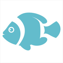 Obraz premium Clownfish Sea Creatures illustration, Sea Fish Design sublimation, Marine Life 
