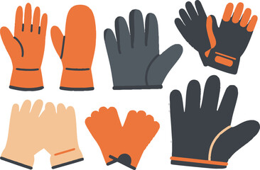 Obraz premium Collection of Protective Glove Icons in Various Styles and Colors