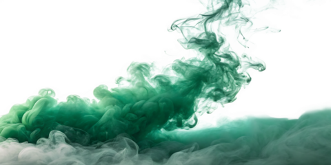 green smoke on white background