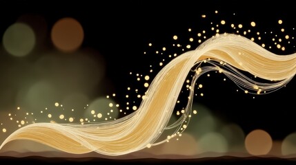 Elegant Golden Light Stream  Abstract Sparkle Background  Festive Glow Design