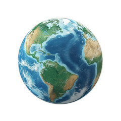 Fototapeta premium a three-dimensional representation of earth showcasing its continents and oceans. emphasizing the planet's geographical features and natural beauty educational and illustrative purposes. highlighting