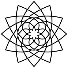 Minimal Intersecting Arc Mandala Vector on White