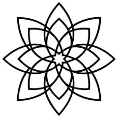 Minimal Intersecting Arc Mandala Vector on White