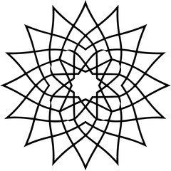 Obraz premium Minimal Intersecting Arc Mandala Vector on White