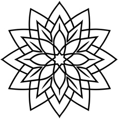 Minimal Intersecting Arc Mandala Vector on White