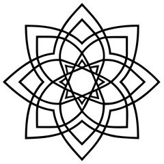 Minimal Intersecting Arc Mandala Vector on White