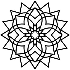 Minimal Intersecting Arc Mandala Vector on White