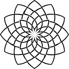 Minimal Intersecting Arc Mandala Vector on White