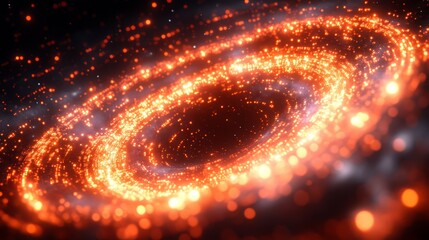 Celestial Inferno: Witness the mesmerizing dance of cosmic entities in an interstellar panorama, a fiery nebula swirling with incandescent energy in the vast, dark expanse of space.