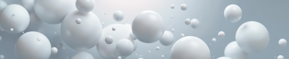 Obraz premium Soft white bubbles floating on a backdrop of gray bubbles, overlapping, simple, ethereal