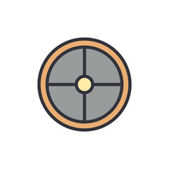 Shield colored icons, minimalist vector illustration ,simple transparent graphic element .Isolated on white background