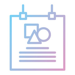 Abstract Shapes on Notice Board,graphic design line flat_Poster