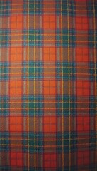 Obraz premium Classic Tartan Fabric Pattern: Intricate Texture in Red, Green, Blue, and Gold Tones