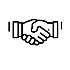 Fototapeta premium Trust Line Icon – Outline Vector Symbol for Reliability, Security, and Partnership Concepts