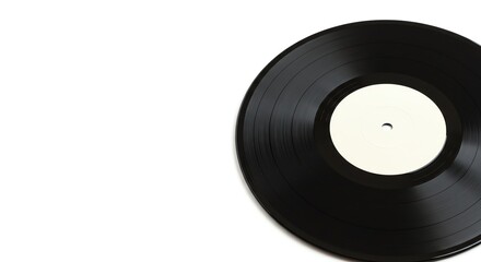 Obraz premium Vinyl Record Detail on White Background Music Listening