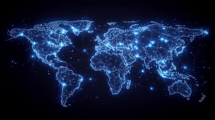 Global Connectivity Illuminated: An illuminating visual of a global network.