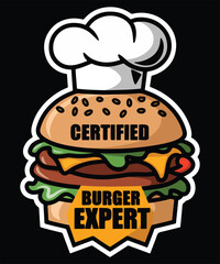 Certified Burger Expert Graphic Design
