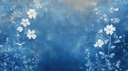Delicate floral backdrop in soft blue tones
