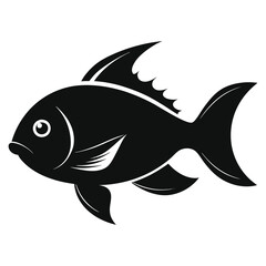 Obraz premium Black Tilapia Silhouette Vector Art for Design