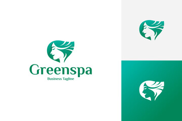 nature woman spa logo vector