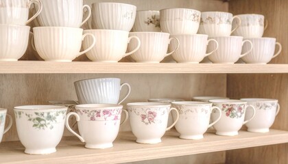 美しく整列したカップ