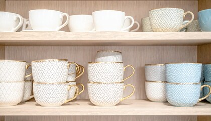 美しく整列したカップ