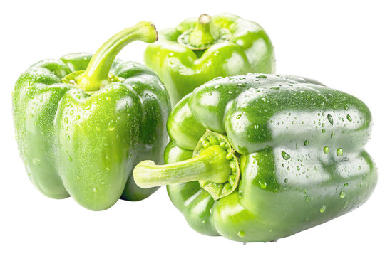 green bell pepper isolated on white background