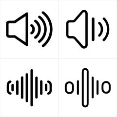 sound wave icon set
