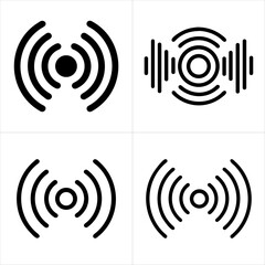 radio waves icon set
