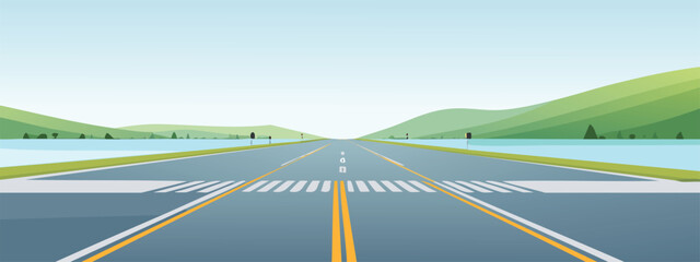 road in the runway airport