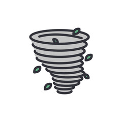 Tornado colored icons, minimalist vector illustration ,simple transparent graphic element .Isolated on white background