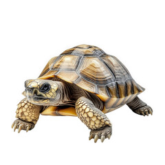 Obraz premium a realistic depiction of a tortoise. showcasing its intricate shell patterns and textures. highlighting its natural features and unique characteristics the beauty of wildlife and can be used for educa