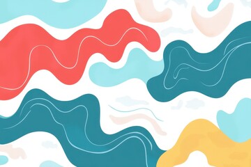 Abstract, colorful, wavy shapes design