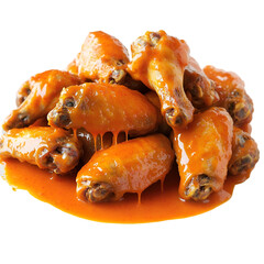 Urban Flavor Authentic Buffalo Wings on white background 