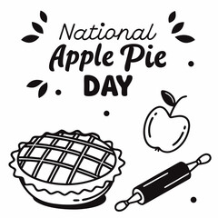 NATIONAL APPLE PIE DAY vector illustration