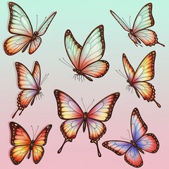 Obraz premium Pastel Flutter: A Butterfly Ballet AI Generated