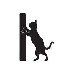 Cat Scratching Silhouette Vector Art