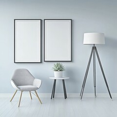 posters, hipster office setting, utilizing 3d illustration and 3d rendering techniques