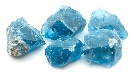 Stunning Blue Aquamarine Crystals: A Collection of Raw, Untouched Gems