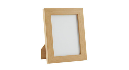Minimalist wooden photo frame on a clean white background for mockups