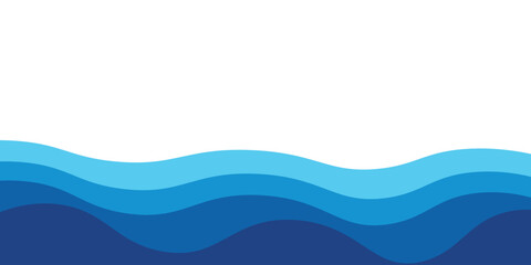 Background vector illustration of blue ocean wave layers