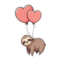 Cute Slot Sitting Cartoon Vector Icon Illustration Animal Nature Icon Concept Isolated Premium Flat