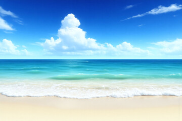 Fototapeta premium beach with a blue sky and white clouds in the background1