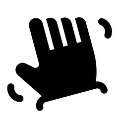 Hand Wave Simple Glyph Icon. Single icon, glyph vector icon	