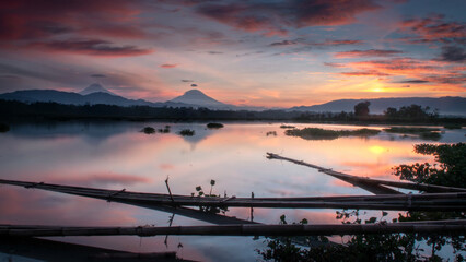 the beauty of the sunrise and the exotic clouds above